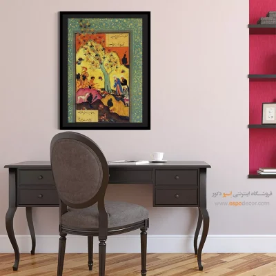 خرید تابلو مناسب هدیه دادن - داستان عاشقانه مجنون – تابلو نقاشی ایرانی - اسپو دکور