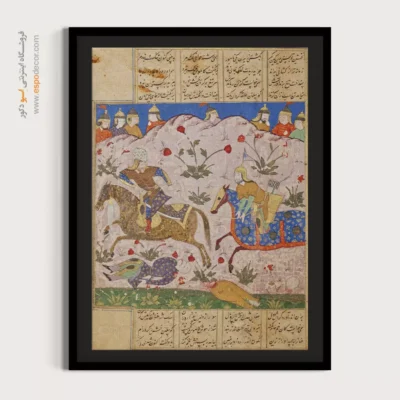 خرید تابلو مینیاتور ایرانی - داستان کاموس کشاني – تابلو نقاشی ایرانی - اسپو دکور