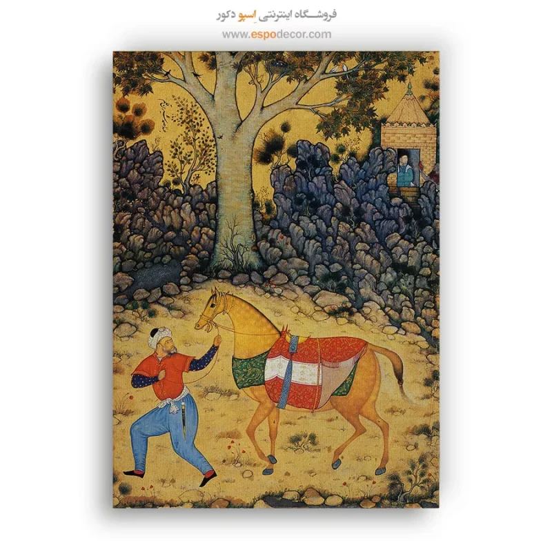 تابلو نقاشی ایرانی با طرح معماری سنتی