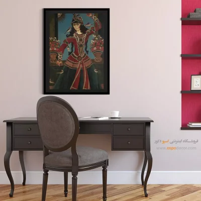 خرید تابلو مینیاتور زیبا - رقصنده – تابلو نقاشی ایرانی - اسپو دکور