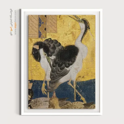 خرید تابلو نقاشی ایرانی کلاسیک - دو عدد حواصیل – تابلو نقاشی ایرانی - اسپو دکور