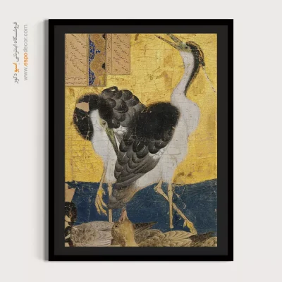 خرید تابلو نقاشی ایرانی کلاسیک - دو عدد حواصیل – تابلو نقاشی ایرانی - اسپو دکور