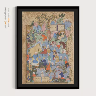 خرید تابلو نقاشی مینیاتور خاص ایرانی - رفتن اسکندر به ظلمات و رسیدن بر زمینی پر از سنگریزه – تابلو نقاشی ایرانی - اسپو دکور