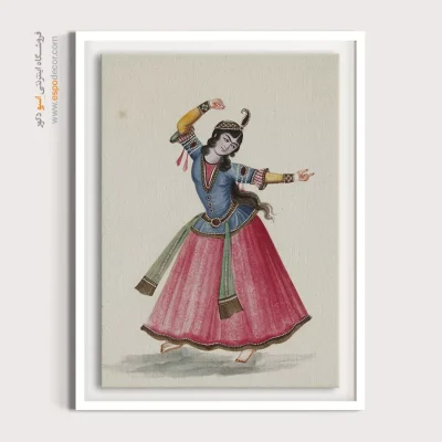 خرید تابلو نقاشی مینیاتور زیبا - رقص دخترانه با دست و پای حنا بسته – تابلو نقاشی ایرانی - اسپو دکور