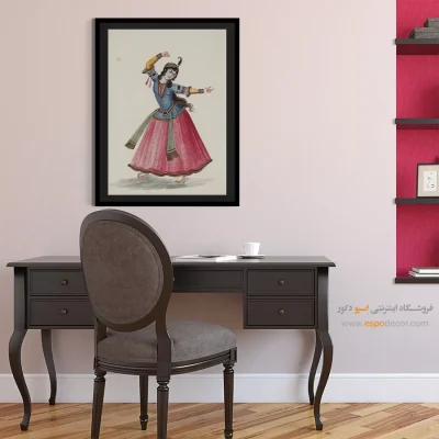 خرید تابلو نقاشی مینیاتور زیبا - رقص دخترانه با دست و پای حنا بسته – تابلو نقاشی ایرانی - اسپو دکور