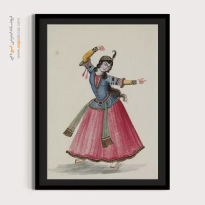 خرید تابلو نقاشی مینیاتور زیبا - رقص دخترانه با دست و پای حنا بسته – تابلو نقاشی ایرانی - اسپو دکور