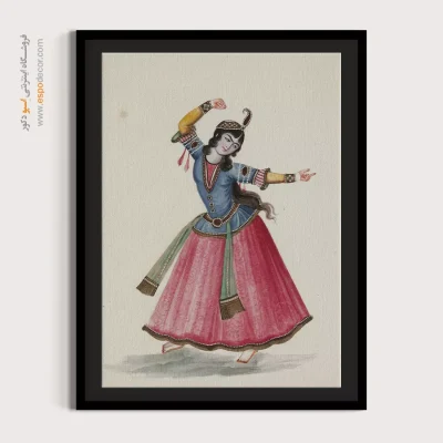خرید تابلو نقاشی مینیاتور زیبا - رقص دخترانه با دست و پای حنا بسته – تابلو نقاشی ایرانی - اسپو دکور