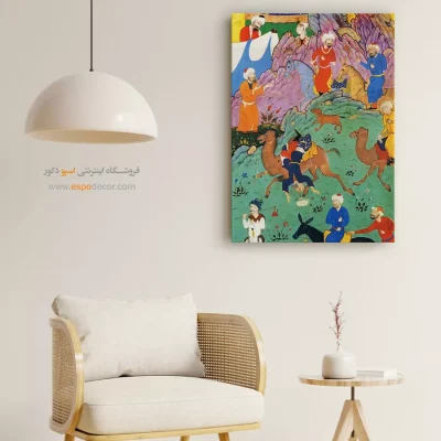 خرید تابلو نقاشی مینیاتور قدیمی - رقص شتر عابد – تابلو نقاشی ایرانی - اسپو دکور