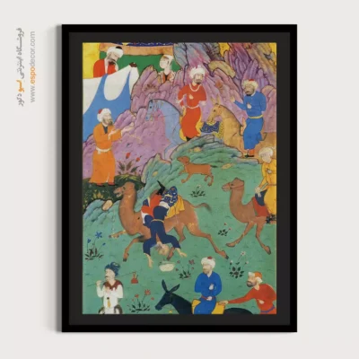 خرید تابلو نقاشی مینیاتور قدیمی - رقص شتر عابد – تابلو نقاشی ایرانی - اسپو دکور