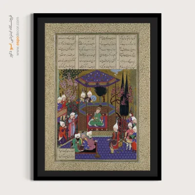 خرید تابلو نگارگری - پاسخ دادن زال موبدان را – تابلو نقاشی ایرانی - اسپو دکور