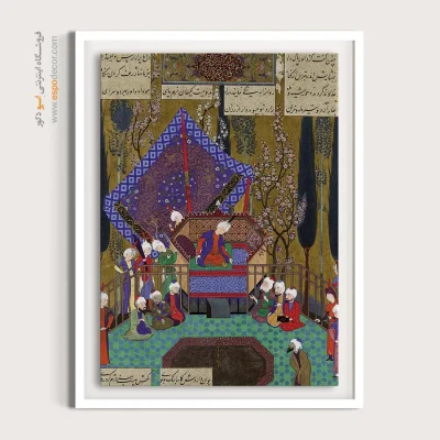 خرید تابلو هنری ایرانی - رای زدن زال با موبدان زرتشتی در کار رودابه – تابلو نقاشی ایرانی - اسپو دکور