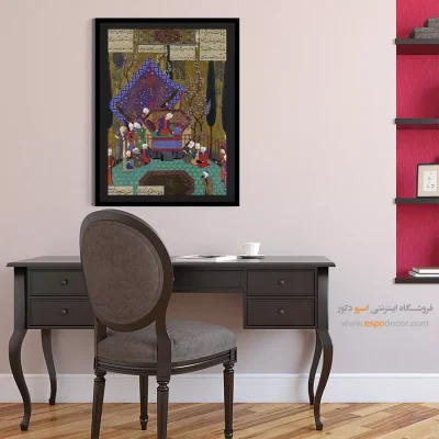 خرید تابلو هنری ایرانی - رای زدن زال با موبدان زرتشتی در کار رودابه – تابلو نقاشی ایرانی - اسپو دکور