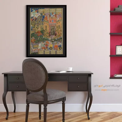 خرید تابلو هنری سنتی - زال و رودابه – تابلو نقاشی ایرانی - اسپو دکور