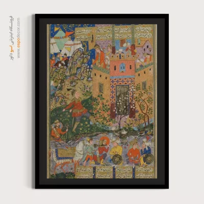 خرید تابلو هنری سنتی - زال و رودابه – تابلو نقاشی ایرانی - اسپو دکور