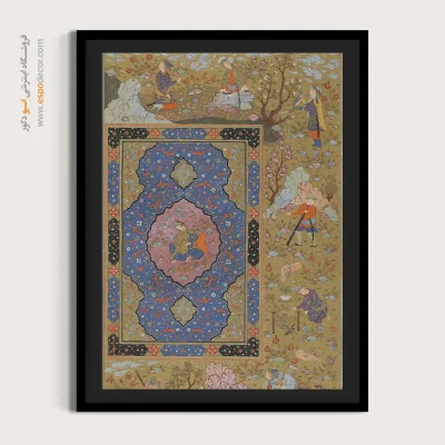 خرید تابلو هنری مینیاتور شیک - زن جوان – تابلو نقاشی ایرانی - اسپو دکور