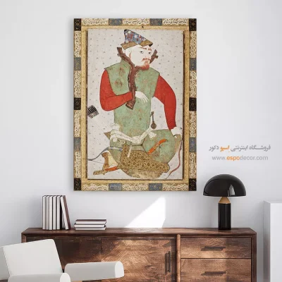 خرید تابلو هنری مینیاتور کلاسیک - زندانی ازبک – تابلو نقاشی ایرانی - اسپو دکور