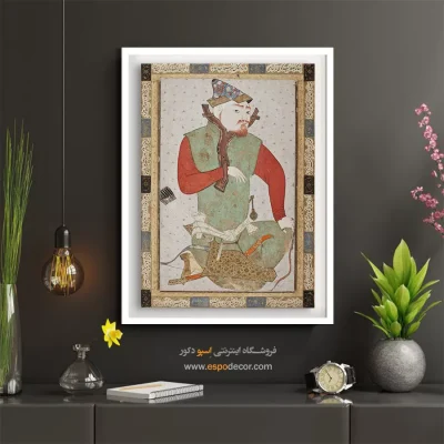 خرید تابلو هنری مینیاتور کلاسیک - زندانی ازبک – تابلو نقاشی ایرانی - اسپو دکور
