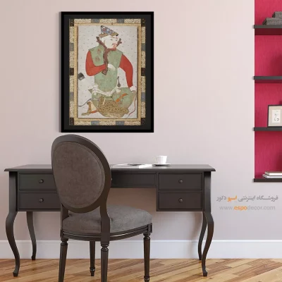 خرید تابلو هنری مینیاتور کلاسیک - زندانی ازبک – تابلو نقاشی ایرانی - اسپو دکور