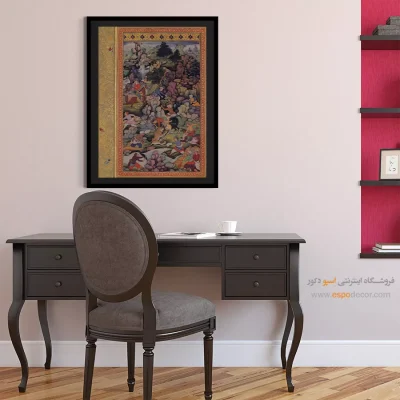 خرید مینیاتور دست‌ساز - شکارگاه – تابلو نقاشی ایرانی - اسپو دکور