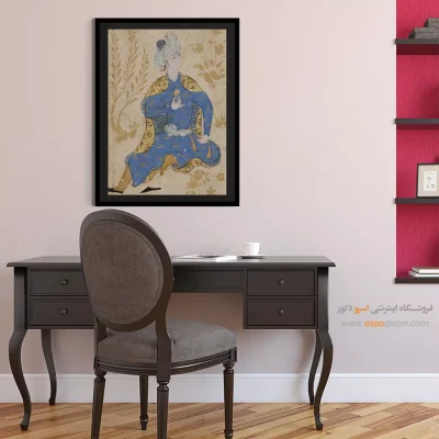 خرید هنر نقاشی سنتی - شاپور با میوه ای در دست – تابلو نقاشی ایرانی - اسپو دکور