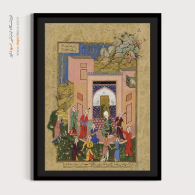 سفارش تابلو نقاشی - یوسف در باغ زلیخا برای ندیمه‌هایش موعظه می‌کند – تابلو نقاشی ایرانی - اسپو دکور