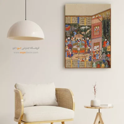 عکس تابلو - فرستادگان سلم و تور در پیشگاه فریدون – تابلو نقاشی ایرانی - اسپو دکور