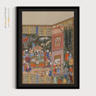 عکس تابلو - فرستادگان سلم و تور در پیشگاه فریدون – تابلو نقاشی ایرانی - اسپو دکور