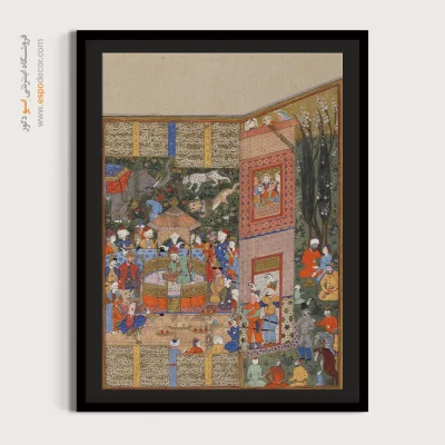 عکس تابلو - فرستادگان سلم و تور در پیشگاه فریدون – تابلو نقاشی ایرانی - اسپو دکور