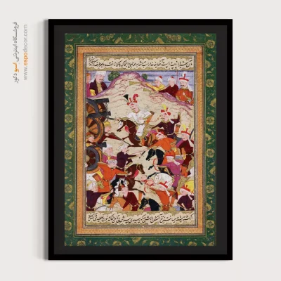 فروش تابلو نگارگری - شاه اسماعیل در نبرد چالدران – تابلو نقاشی ایرانی - اسپو دکور