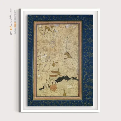 فروشگاه تابلو - شاهزاده و درباریان در تفرجگاه – تابلو نقاشی ایرانی - اسپو دکور