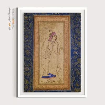 فروشگاه تابلو نقاشی - جوان، ايستاده با نشان داغ عشق بر دست – تابلو نقاشی ایرانی - اسپو دکور