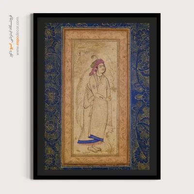 فروشگاه تابلو نقاشی - جوان، ايستاده با نشان داغ عشق بر دست – تابلو نقاشی ایرانی - اسپو دکور