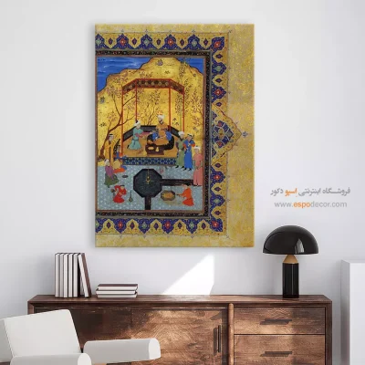 قیمت تابلو نقاشی مدرن - شاهکارهای کتاب پنج گنج نظامی – تابلو نقاشی ایرانی - اسپو دکور