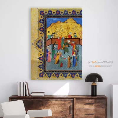 قیمت تابلو نگارگری - جشن و طرب – تابلو نقاشی ایرانی - اسپو دکور