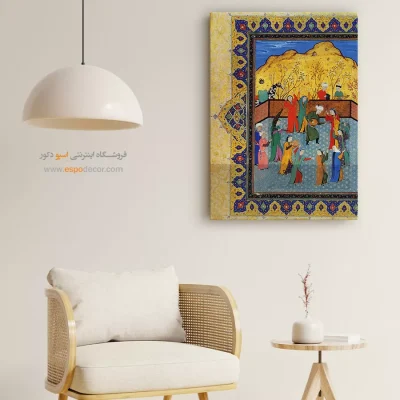 قیمت تابلو نگارگری - جشن و طرب – تابلو نقاشی ایرانی - اسپو دکور