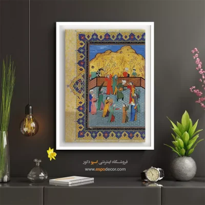 قیمت تابلو نگارگری - جشن و طرب – تابلو نقاشی ایرانی - اسپو دکور