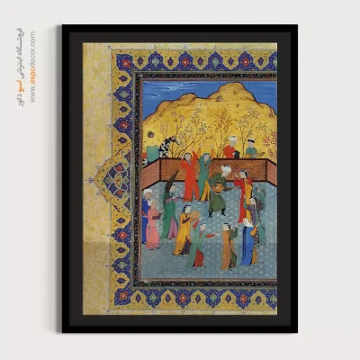 قیمت تابلو نگارگری - جشن و طرب – تابلو نقاشی ایرانی - اسپو دکور