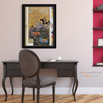 مینیاتور رنگی - رستم خفته در چمنزار – تابلو نقاشی ایرانی - اسپو دکور