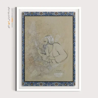 نقاشی های قهوهخانهای - دی شیخ با چراغ همی گشت گرد شهر – تابلو نقاشی ایرانی - اسپو دکور