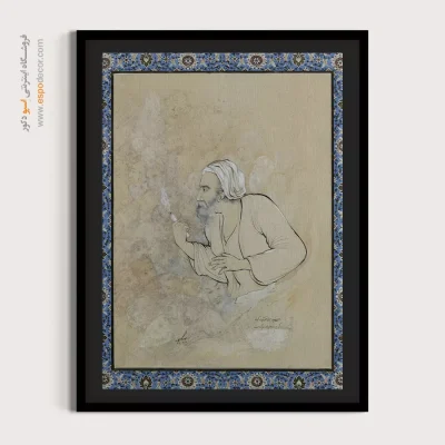 نقاشی های قهوهخانهای - دی شیخ با چراغ همی گشت گرد شهر – تابلو نقاشی ایرانی - اسپو دکور