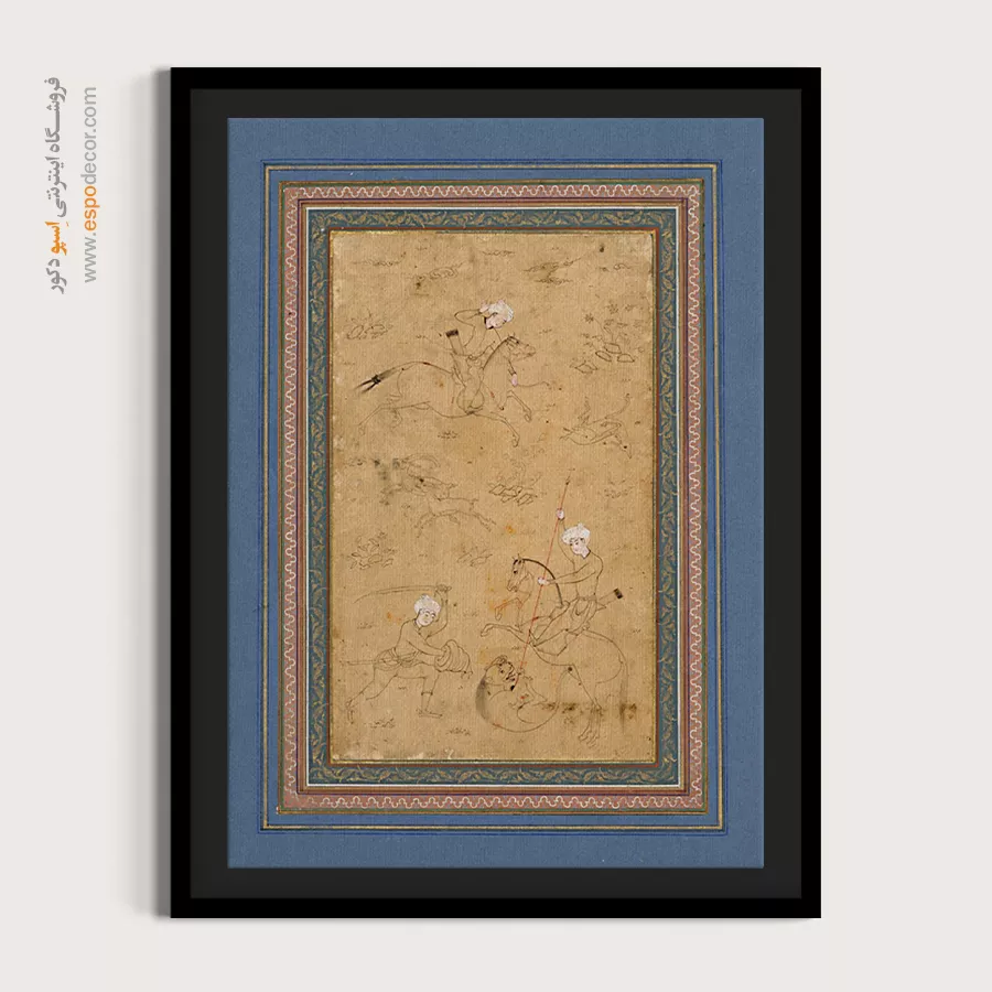 هنر دستی - صحنه شکار – تابلو نقاشی ایرانی - اسپو دکور