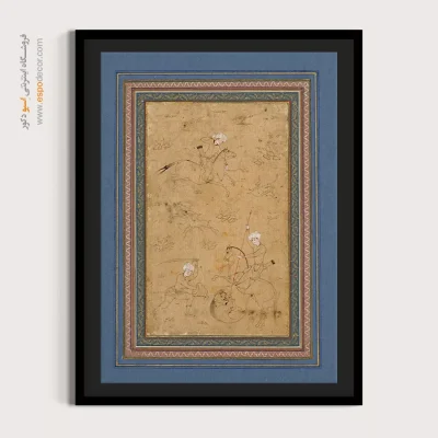 هنر دستی - صحنه شکار – تابلو نقاشی ایرانی - اسپو دکور