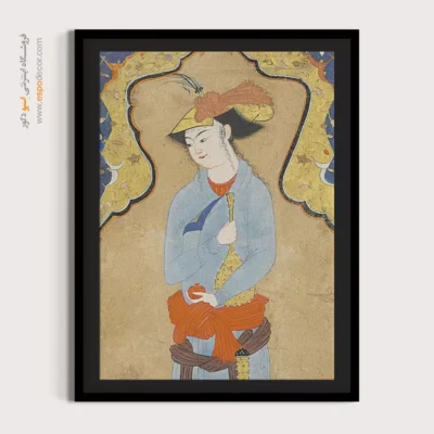 هنر سنتی زیبا - جوان با شال کمر – تابلو نقاشی ایرانی - اسپو دکور