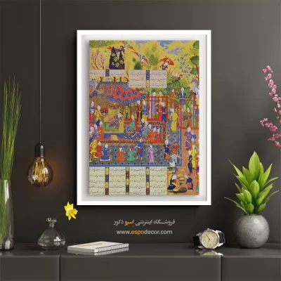 هنر نقاشی مینیاتور - کاوه طومار ضحاک را پاره می‌کند – تابلو نقاشی ایرانی - اسپو دکور