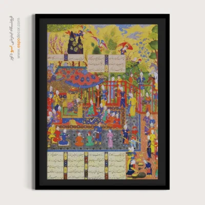 هنر نقاشی مینیاتور - کاوه طومار ضحاک را پاره می‌کند – تابلو نقاشی ایرانی - اسپو دکور