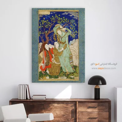 تابلو عاشقانه - عاشقان و ناظر شگفت زده  – تابلو نقاشی ایرانی - اسپو دکور