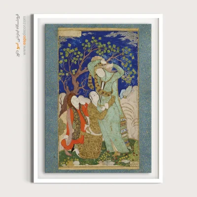 تابلو عاشقانه - عاشقان و ناظر شگفت زده  – تابلو نقاشی ایرانی - اسپو دکور