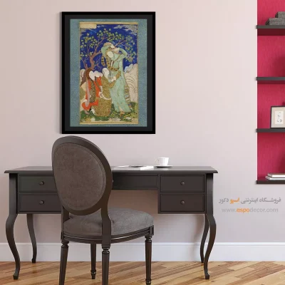 تابلو عاشقانه - عاشقان و ناظر شگفت زده  – تابلو نقاشی ایرانی - اسپو دکور