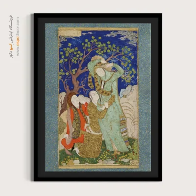 تابلو عاشقانه - عاشقان و ناظر شگفت زده  – تابلو نقاشی ایرانی - اسپو دکور