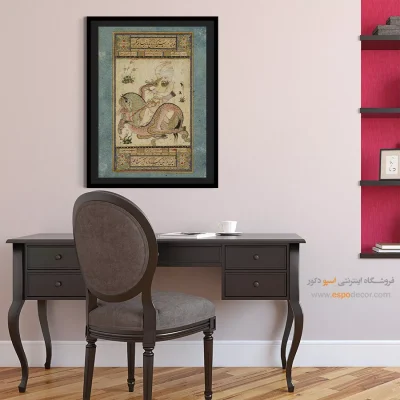 تابلو هنر زیبای ایرانی - نبرد با اژدها – تابلو نقاشی ایرانی - اسپو دکور